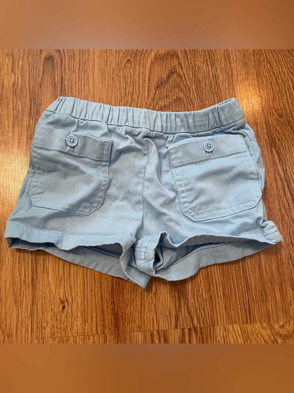 Crewcuts Light Blue Cotton Casual Button-Pocket Shorts